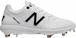 New Balance L4040v5 Low Cut Metal Cleat - White Black