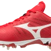 Mizuno 9-Spike Ambition Low Metal Cleats - Red White
