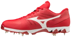 Mizuno 9-Spike Ambition Low Metal Cleats - Red White