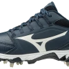 Mizuno 9-Spike Swift 6 Cleats - Navy White -Rawlings Shop 320588 5100