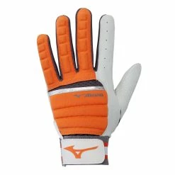 Mizuno B-130 Batting Gloves - Orange Charcoal