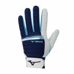 Mizuno B-130 Batting Gloves - Navy Light Blue