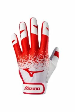Mizuno Women's Finch Softball Batting Gloves - Red White