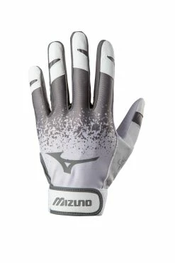 Mizuno Women's Finch Softball Batting Gloves - Gray White