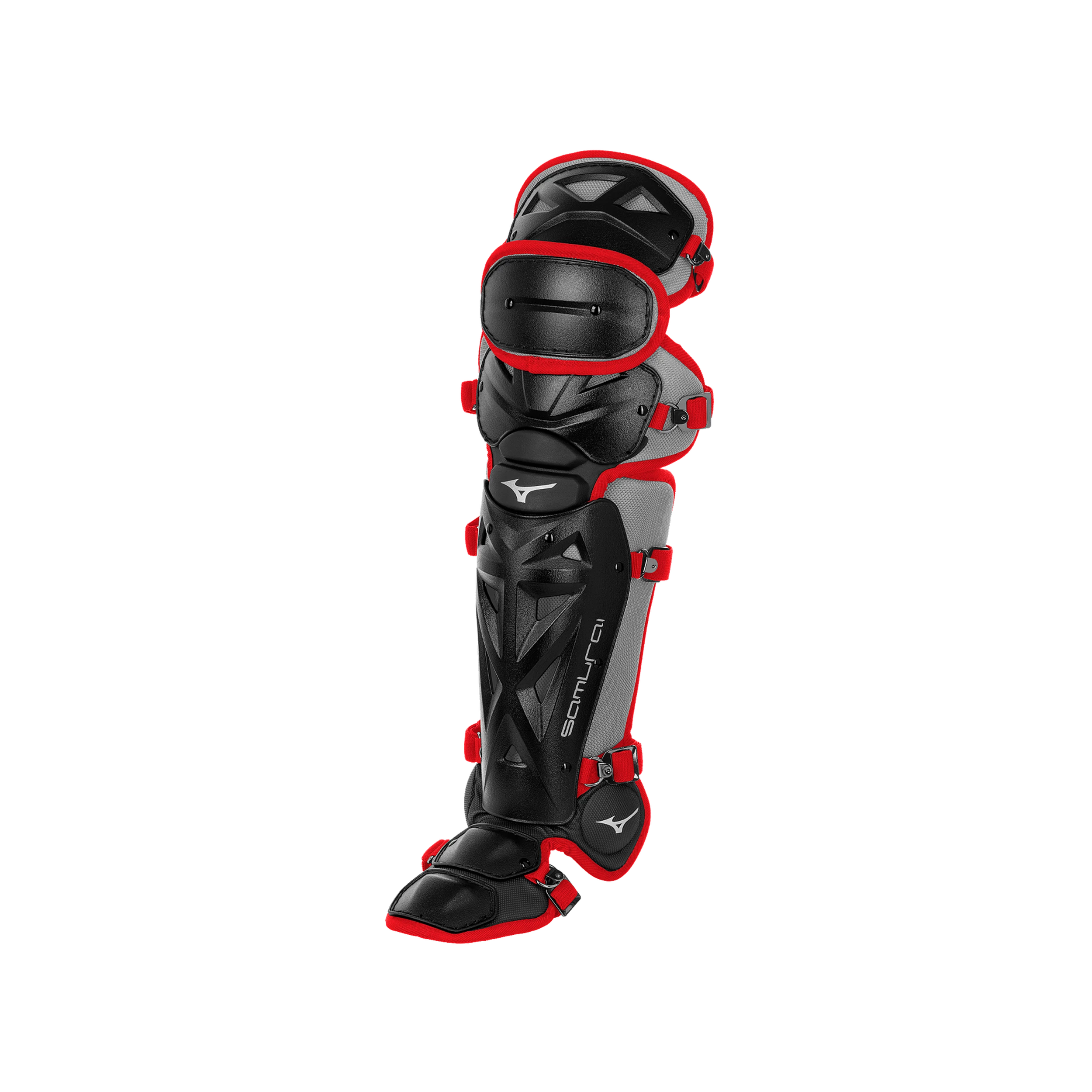 Mizuno Samurai Youth 14 1/2" Shin Guards 380383 - Black Red 3 Mizuno Samurai Youth 14 1/2" Shin Guards 380383 - Black Red