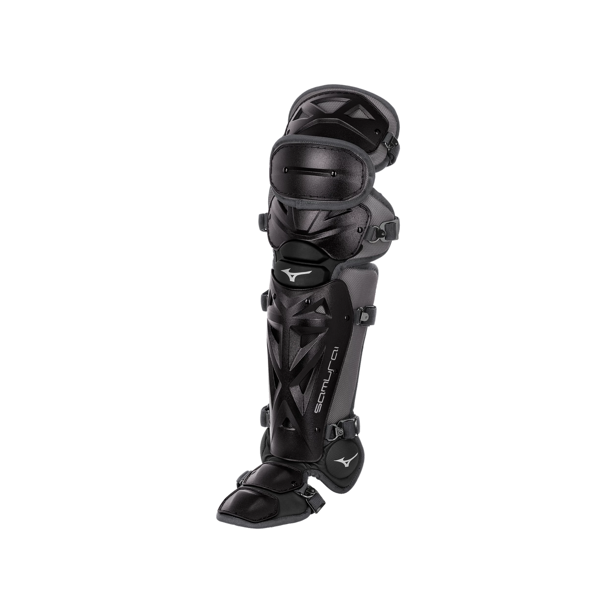 Mizuno Samurai Youth 14 1/2" Shin Guards 380383 - Black Gray 3 Mizuno Samurai Youth 14 1/2" Shin Guards 380383 - Black Gray