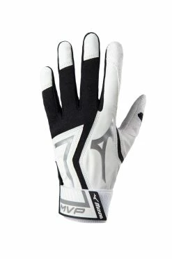Mizuno Youth MVP Batting Gloves - Black White