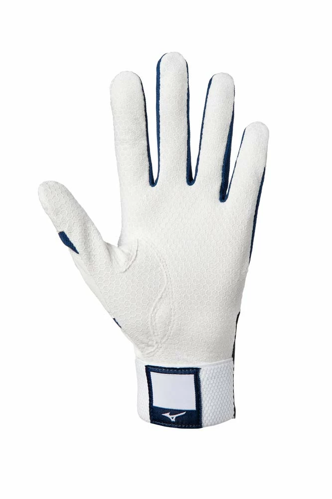 Mizuno Adult MVP Batting Gloves - Navy White 4 Mizuno Adult MVP Batting Gloves - Navy White - Image 2