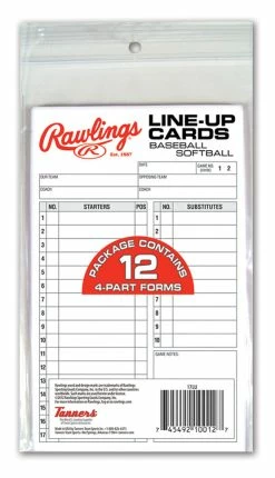 Rawlings System 17 Line-Up Cards (12 Each)