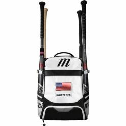 Marucci Dynamo Batpack - White Black -Rawlings Shop Black Front Bats 33911.1631139239