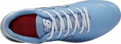 New Balance L4040v5 Low Cut Metal Cleat - Columbia Blue White 9 New Balance L4040v5 Low Cut Metal Cleat - Columbia Blue White -Rawlings Shop L4040SD5 BLUEWHITE TOP