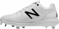 New Balance L4040v5 Low Cut Metal Cleat - White Black -Rawlings Shop L4040TW5 WhiteBlack INS