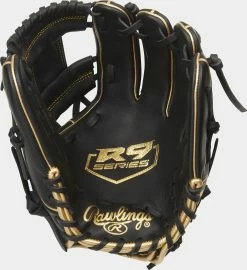 Rawlings 2021 R9 Series 11.50" 200-Pattern Infield Glove R9204-2BG - Black Gold -Rawlings Shop R9204 2BG 1