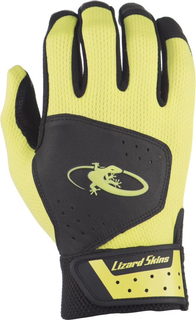 Lizard Skins Komodo Youth Batting Gloves - Black Neon 3 Lizard Skins Komodo Youth Batting Gloves - Black Neon