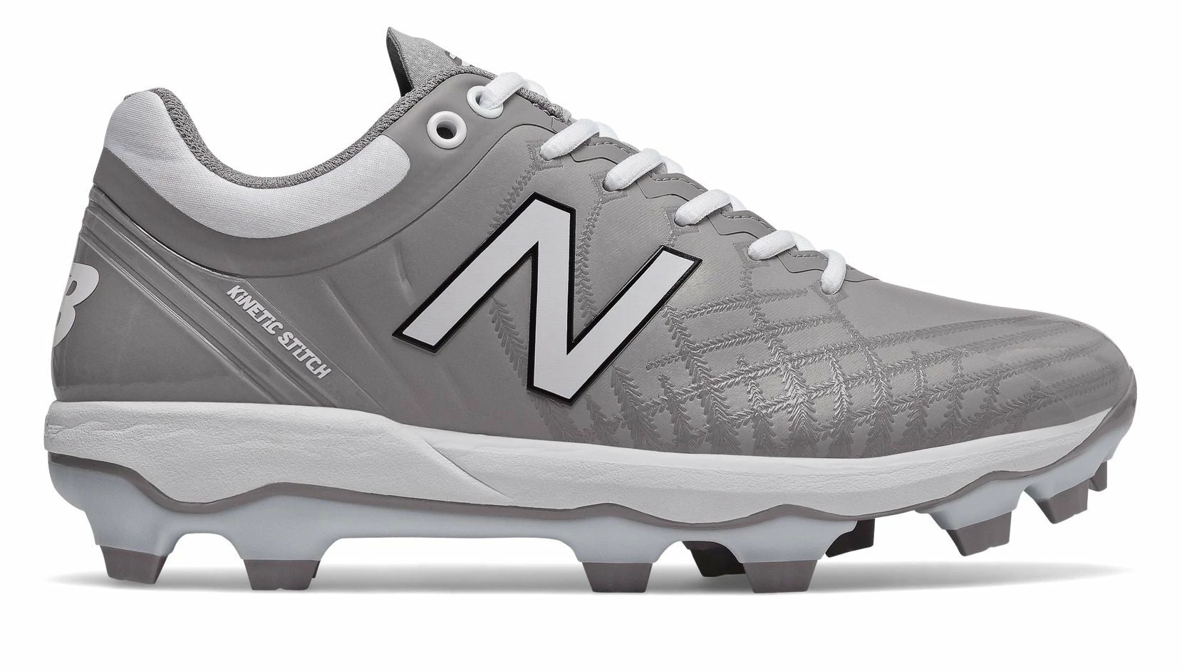New Balance PL4040v5 Molded Cleats Low-Cut - Gray White 3 New Balance PL4040v5 Molded Cleats Low-Cut - Gray White