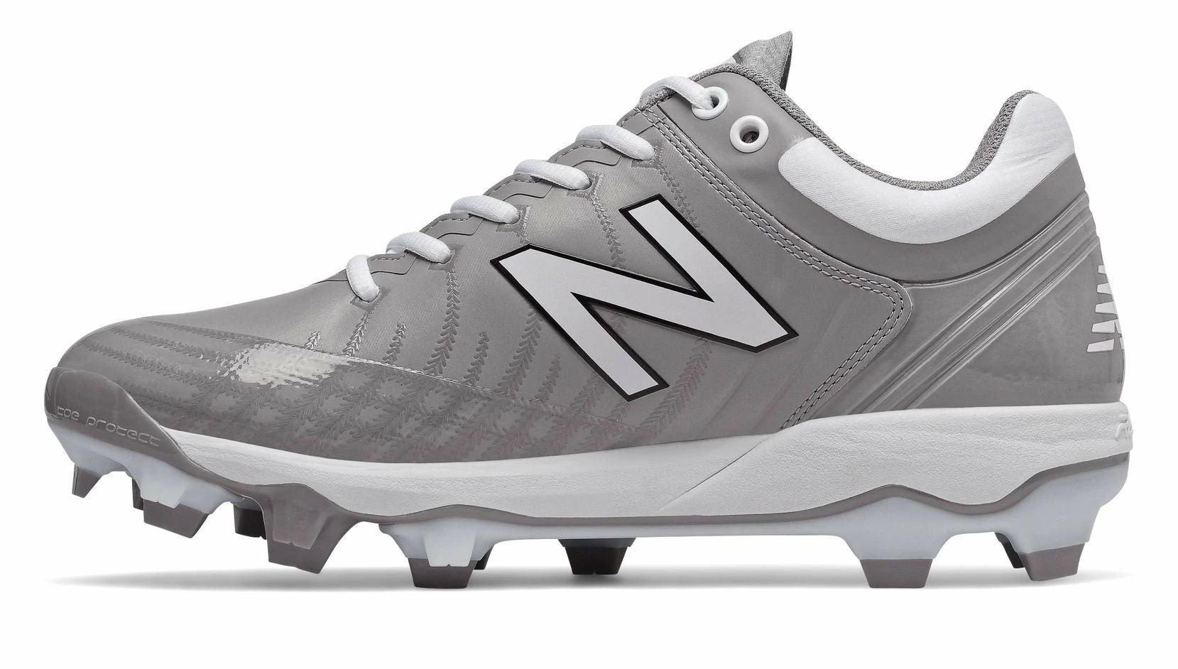 New Balance PL4040v5 Molded Cleats Low-Cut - Gray White 4 New Balance PL4040v5 Molded Cleats Low-Cut - Gray White - Image 2