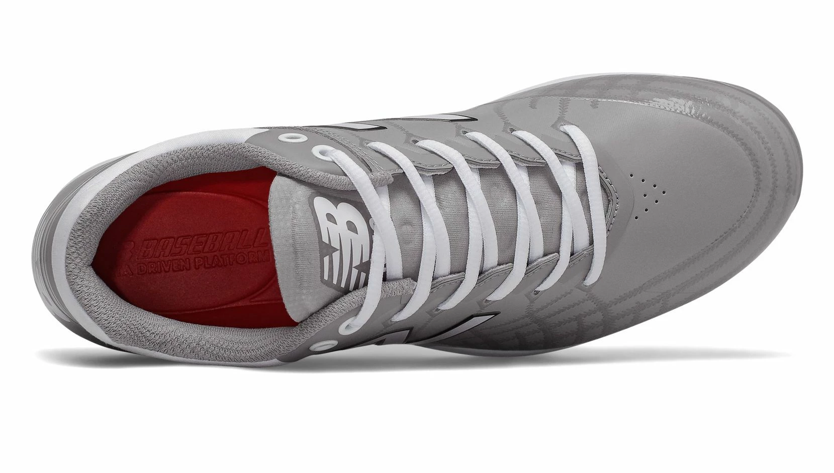 New Balance PL4040v5 Molded Cleats Low-Cut - Gray White 6 New Balance PL4040v5 Molded Cleats Low-Cut - Gray White - Image 4