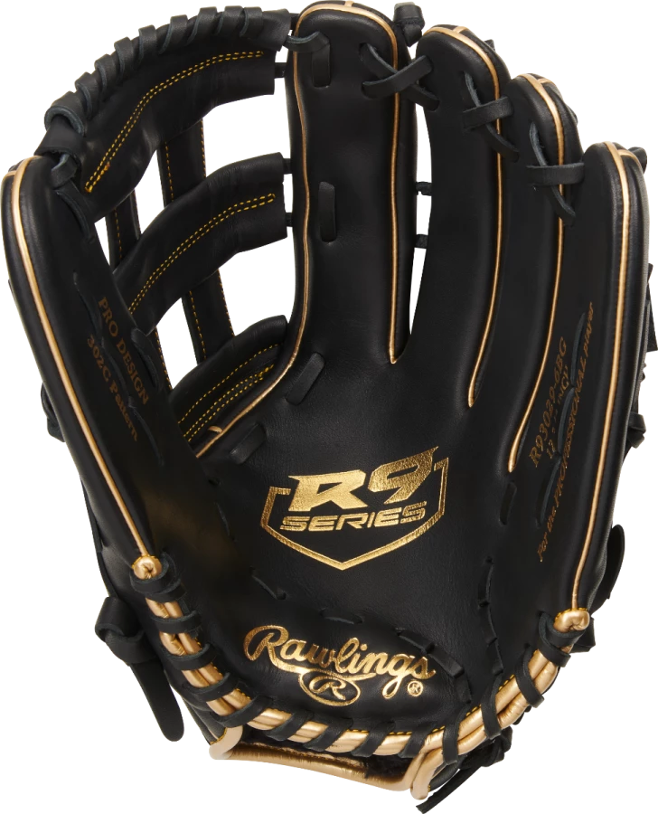 Rawlings 2021 R9 Series 12.75" Outfield Glove R93029-6BG - Black Gold 4 Rawlings 2021 R9 Series 12.75" Outfield Glove R93029-6BG - Black Gold - Image 2