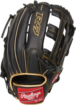 Rawlings 2021 R9 Series 12.75" Outfield Glove R93029-6BG - Black Gold