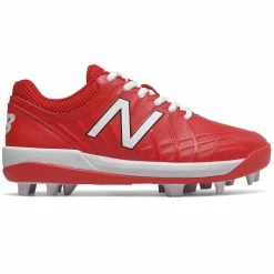 New Balance Youth J4040v5 Molded Baseball Cleats - Red White