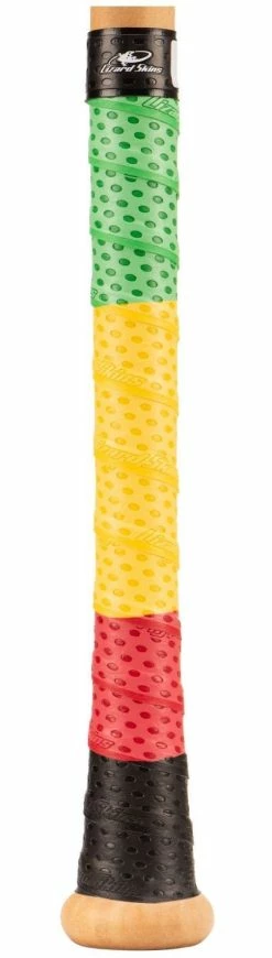 Lizard Skins 1.1mm Bat Grip Rasta Quad Color - Black Yellow