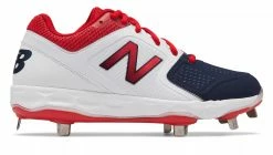 New Balance SMVELOv1 Fastpitch Metal Cleat Low-Cut - White Navy Red