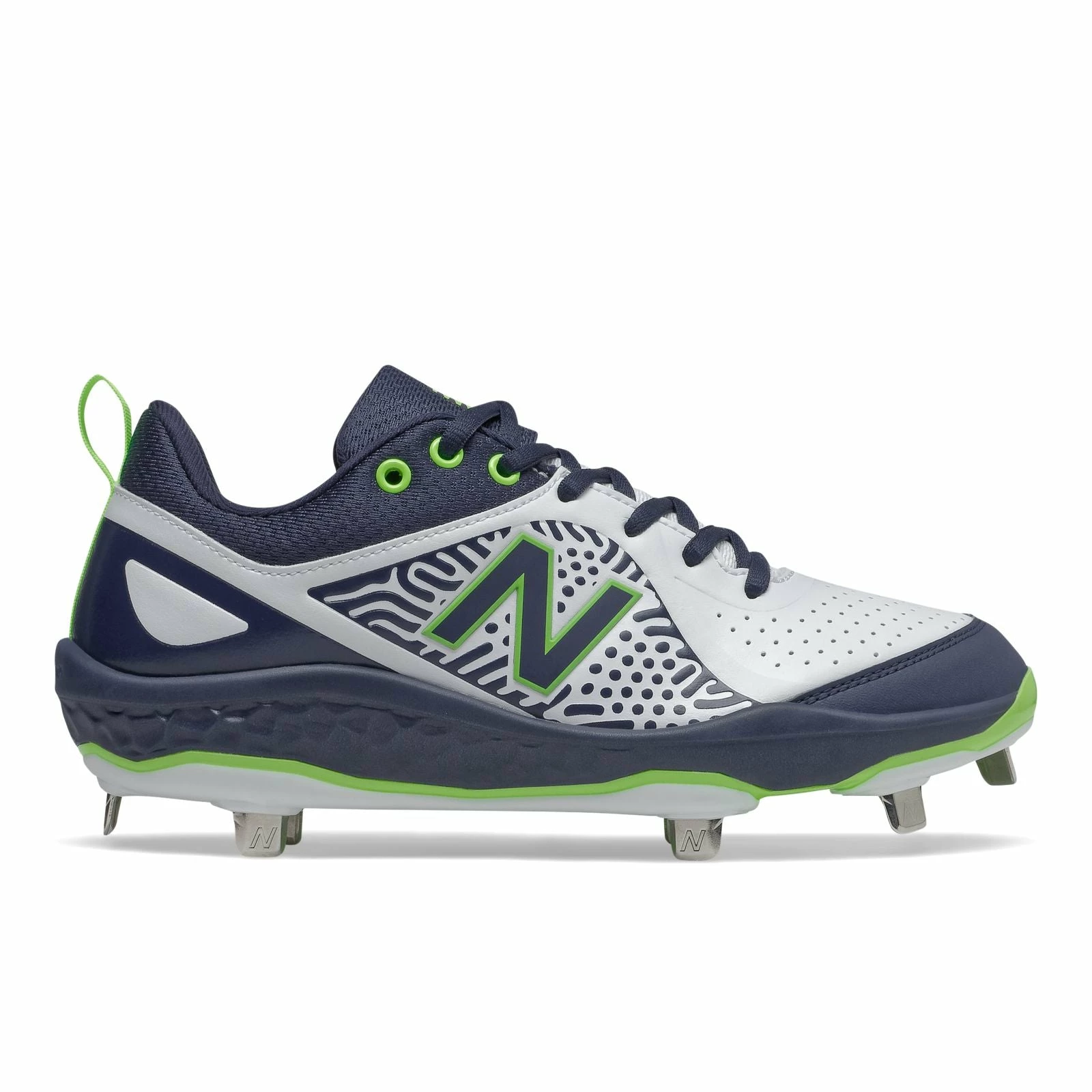 New Balance Velo2 Fresh Foam Metal Cleat Low-Cut - Navy Lime 3 New Balance Velo2 Fresh Foam Metal Cleat Low-Cut - Navy Lime