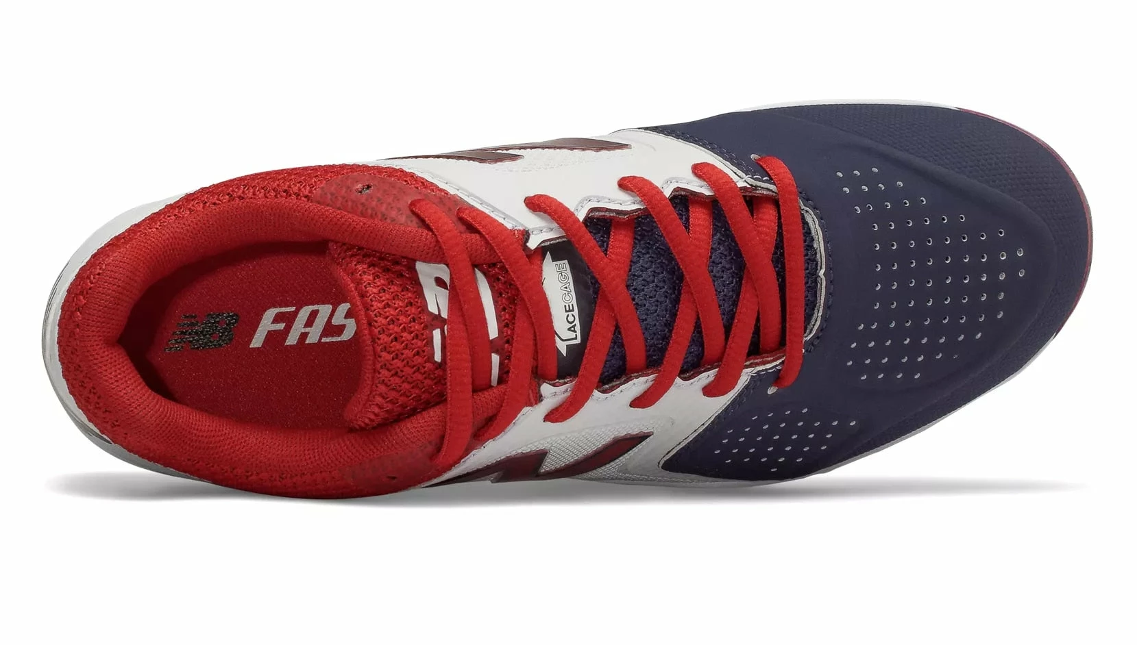 New Balance SPVELOv1 Fastpitch TPU Molded Cleat Low-Cut - White Navy Red 6 New Balance SPVELOv1 Fastpitch TPU Molded Cleat Low-Cut - White Navy Red - Image 4