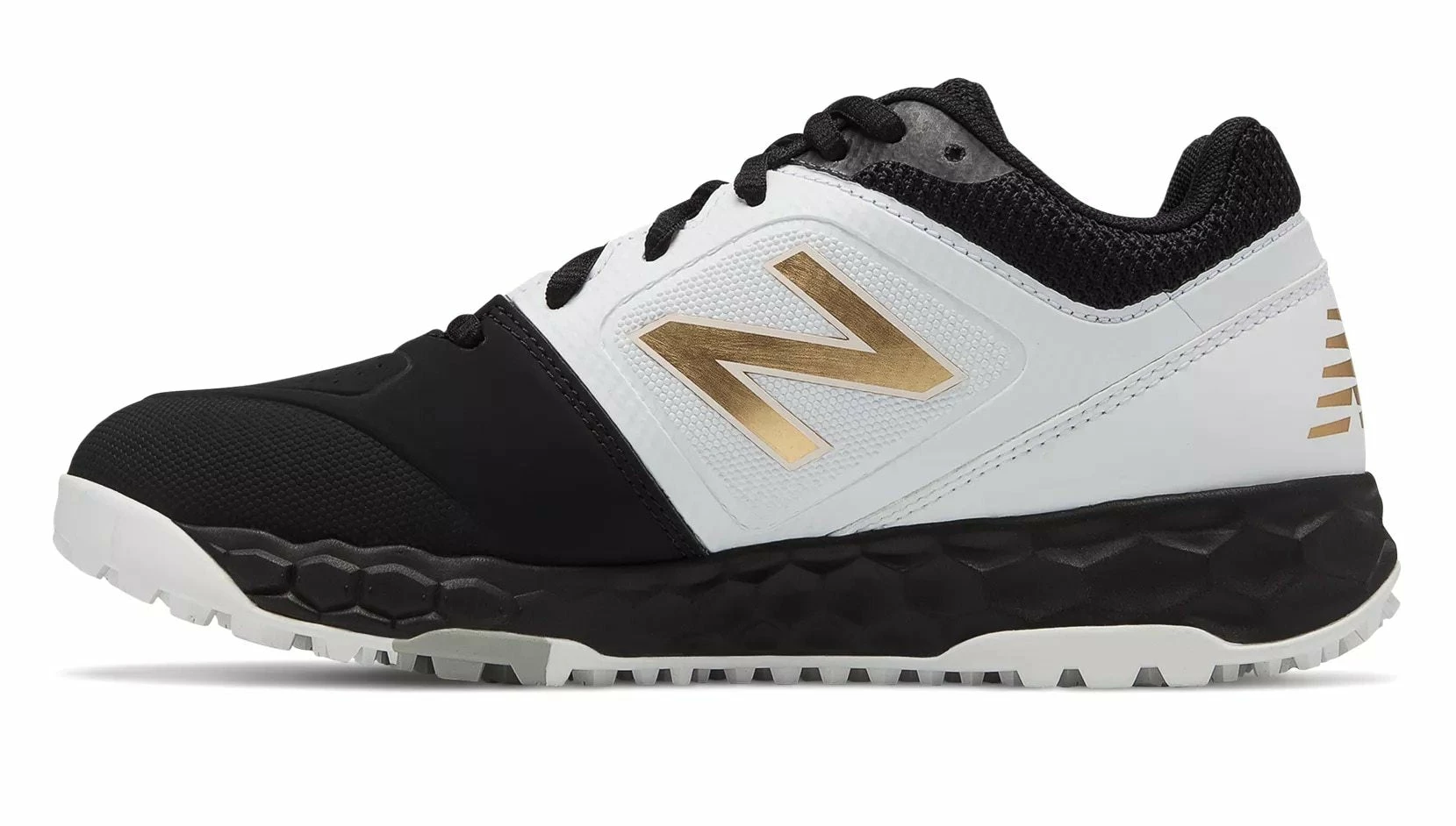 New Balance STVELOv1 Fastpitch Fresh Foam Turf Shoe - White Black 4 New Balance STVELOv1 Fastpitch Fresh Foam Turf Shoe - White Black - Image 2
