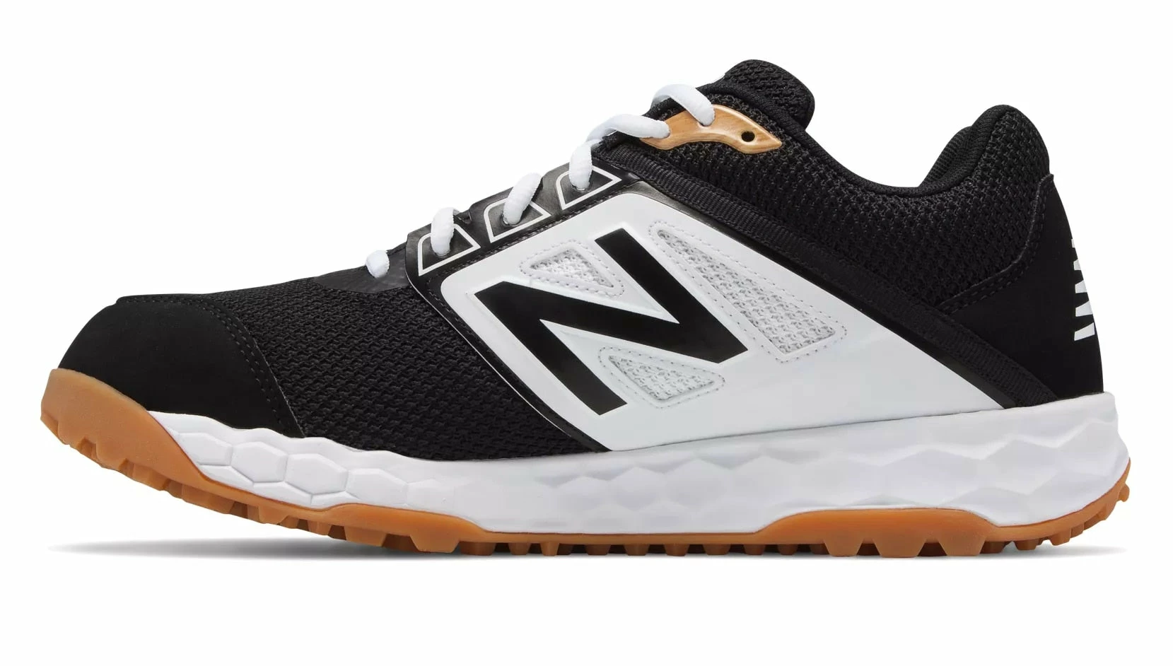 New Balance 3000v4 Fresh Foam Turf Baseball Shoe - Black White 4 New Balance 3000v4 Fresh Foam Turf Baseball Shoe - Black White - Image 2