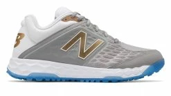 New Balance Men's TS3000v4 Lets Go - Vamonos! Playoff Turf Baseball Shoe - Silver White