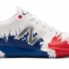 New Balance T4040v5 Turf Playoff Pack Synthetic Mesh Shoes - White Blue Red