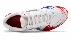 New Balance T4040v5 Turf Playoff Pack Synthetic Mesh Shoes - White Blue Red -Rawlings Shop ts4040a5 nb 04 i